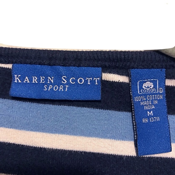 DONATED Top-Pullover 3/4 Sleeve Cotton Scoop neck - Picture 4 of 4